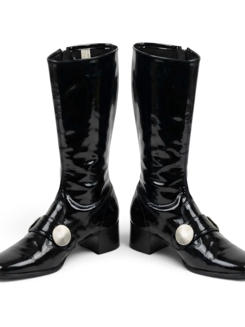Vintage 1970s Black Patent Go-Go Boots - Size 9 - Picture 14 of 16